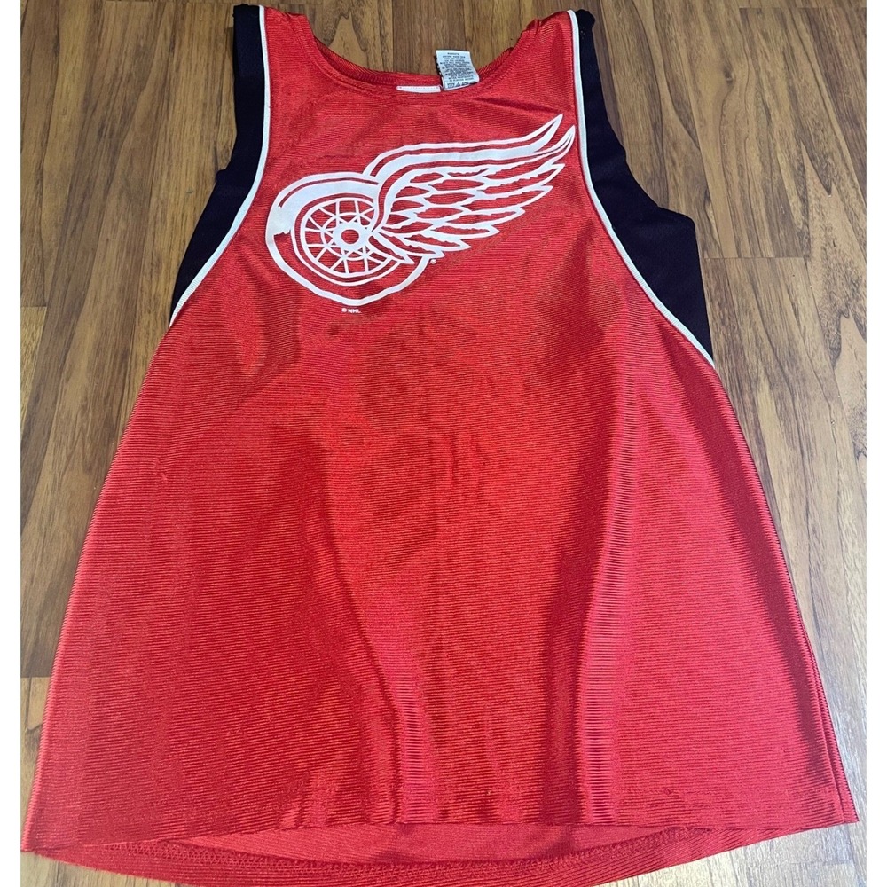 Detroit Red Wings Tank Top Iron Knights Athletics Red Black Mesh NHL Medium M